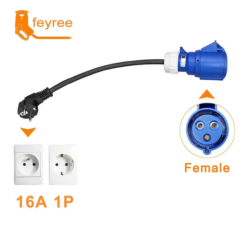 Feyree EV chargeur prise femelle CEE adaptateur 3 broches connexion étanche prise murale 32A 1 Phase