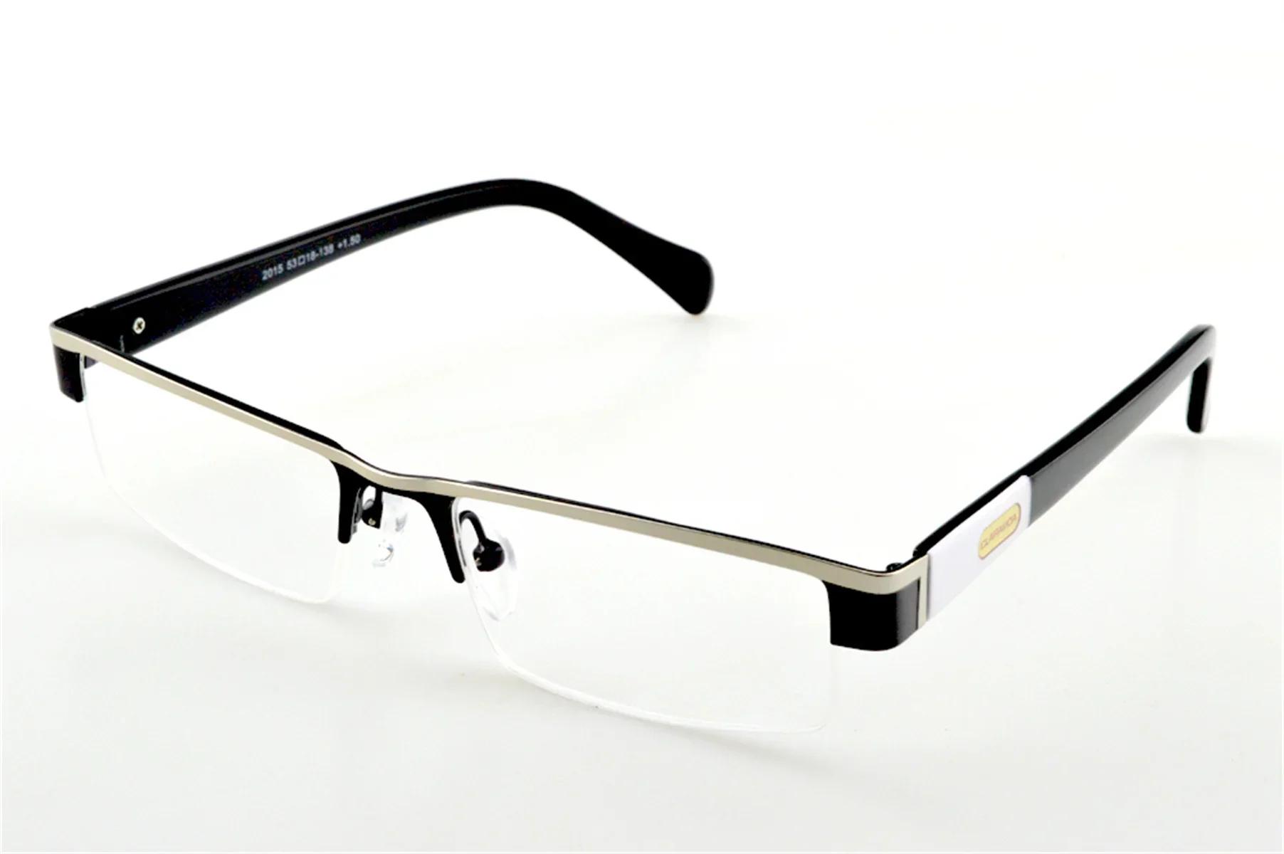 Lunettes de lecture à revêtement multicouche demi-jante en alliage de titane, style professionnel, 0