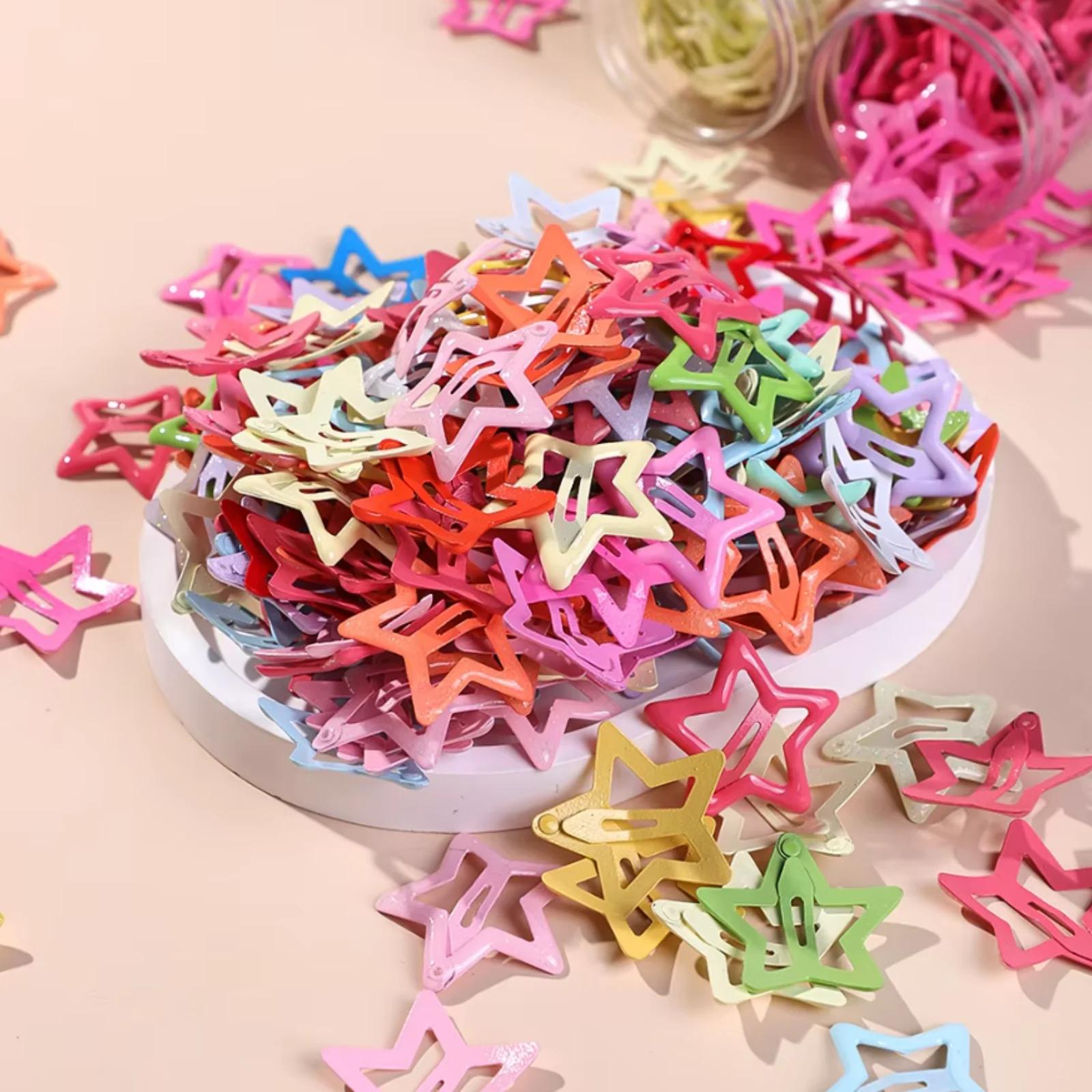 Pinces à cheveux étoiles colorées BB pour filles, jolies épingles à cheveux décoratives, Barrettes, 