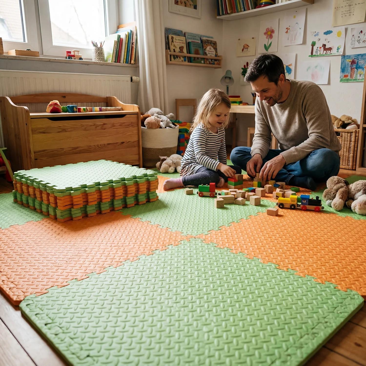Tapis de jeu pour bébé en mousse EVA, grand format 60x60cm, 16 pièces, tapis de puzzle pour enfants,