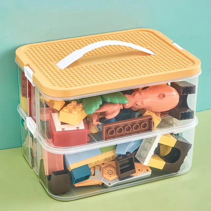 Boîte de rangement en plastique en forme de brique pour blocs de construction, bac empilable, jouets
