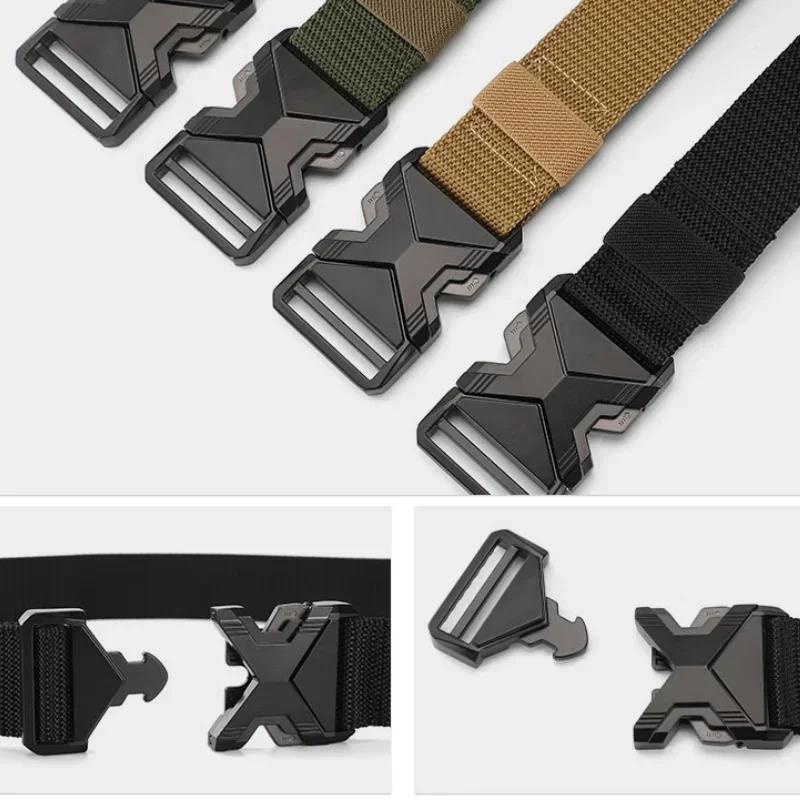 Ceinture à boucle en Nylon tressé pour hommes, légère et respirante, 125cm, pour les déplacements qu
