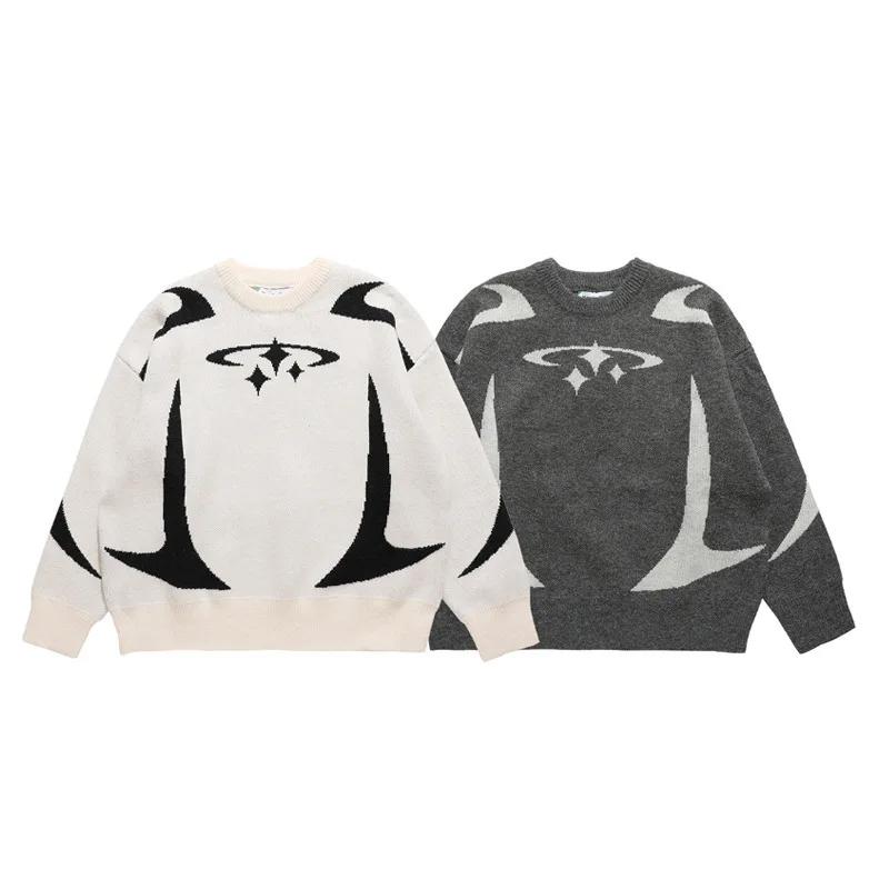Pull rétro à manches longues pour femme, pull à la mode, motif étoile, Y2K, décontracté, Harajuku, t
