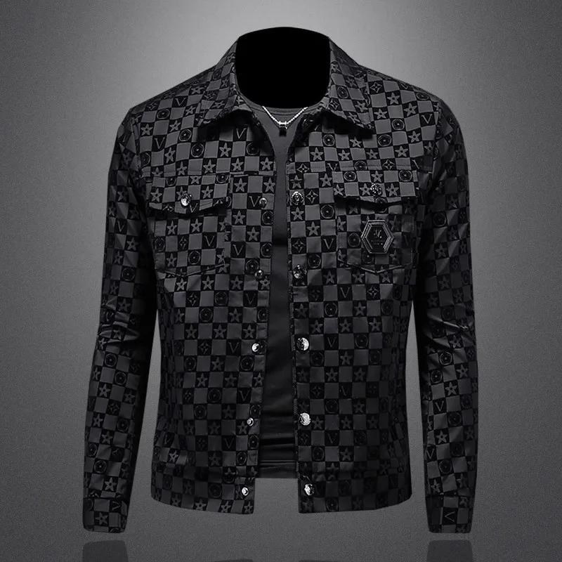 Veste à revers à fleurs foncées pour hommes, grande taille, coupe cintrée, décontractée, tendance, b