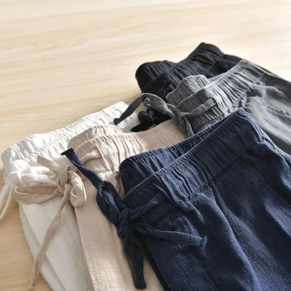 Pantalons décontractés pour hommes Baggy Streetwear hommes Joggers coton lin pantalons de sport pant