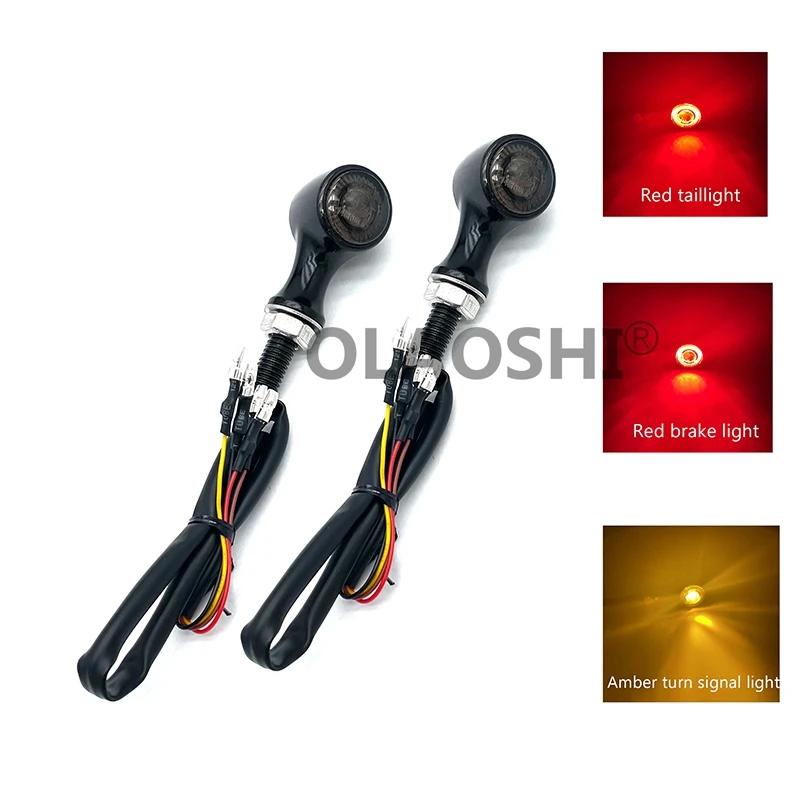 Clignotants de moto marqués E 3 en 1, lampe de Direction avant LED, indicateur arrière, clignotant, 