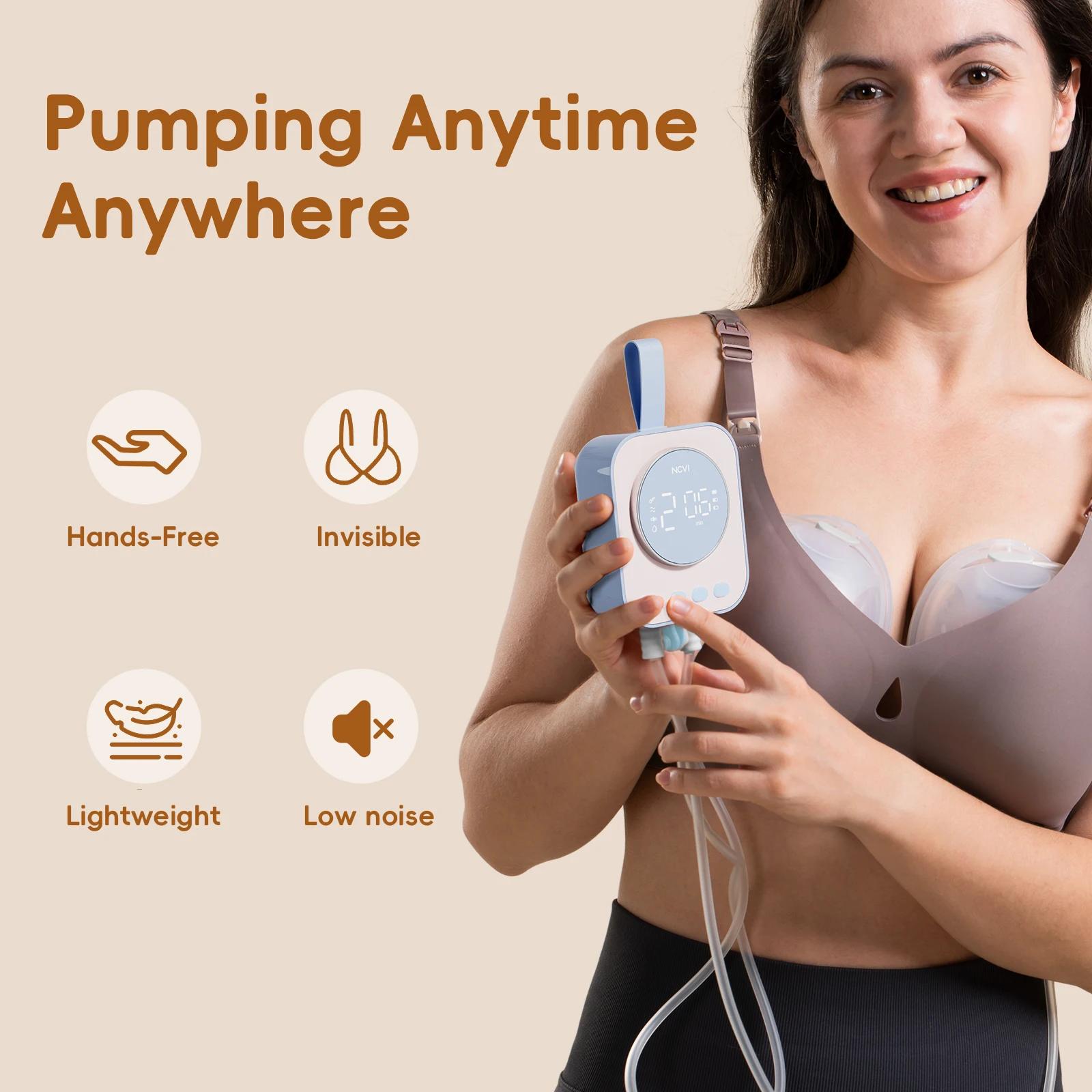 Tire-lait portable mains libres NCVI, combiné avec un moteur solide et des tasses portables, 4 modes