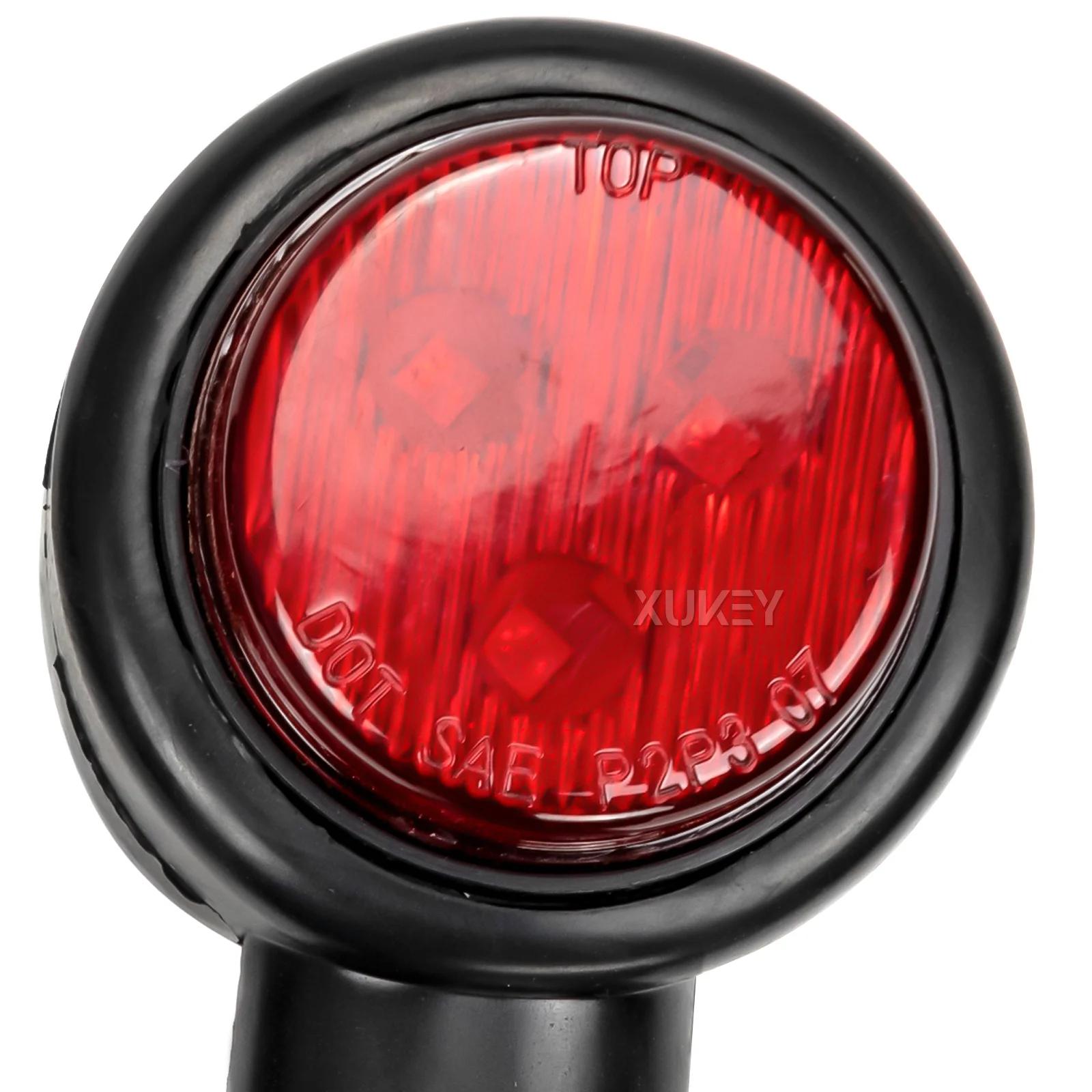 2X camion remorque LED coude en caoutchouc feu de position latéral blanc rouge contour indicateur de