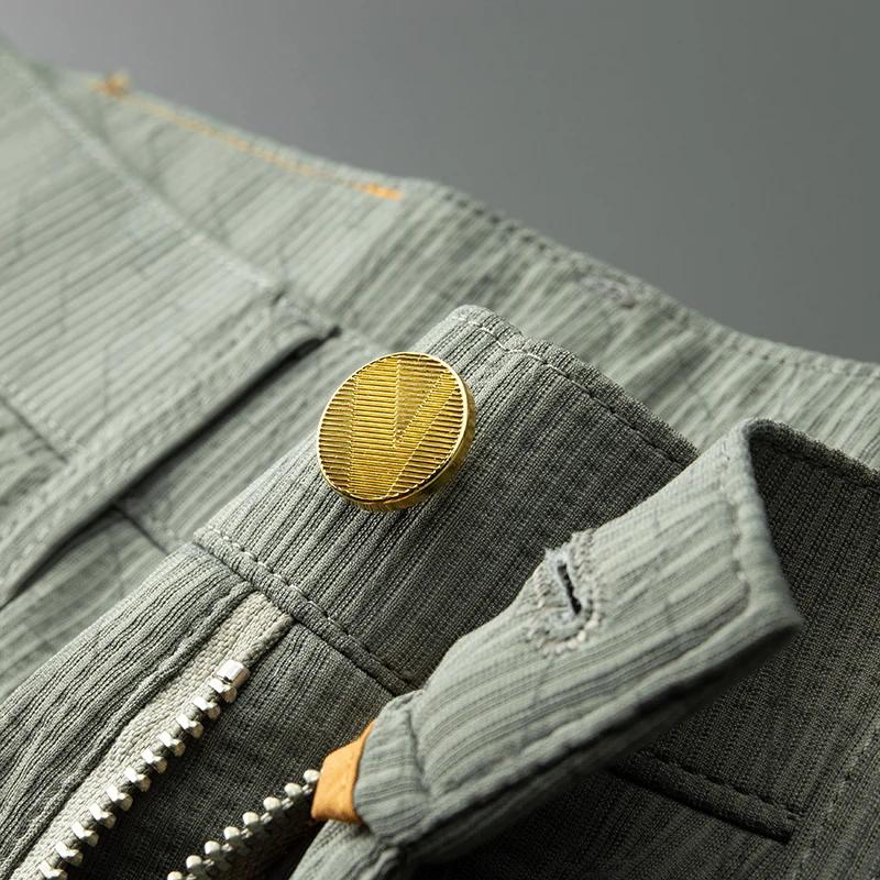 Pantalon d'été léger et respirant en soie glacée pour homme, taille haute, décontracté et habillé, e