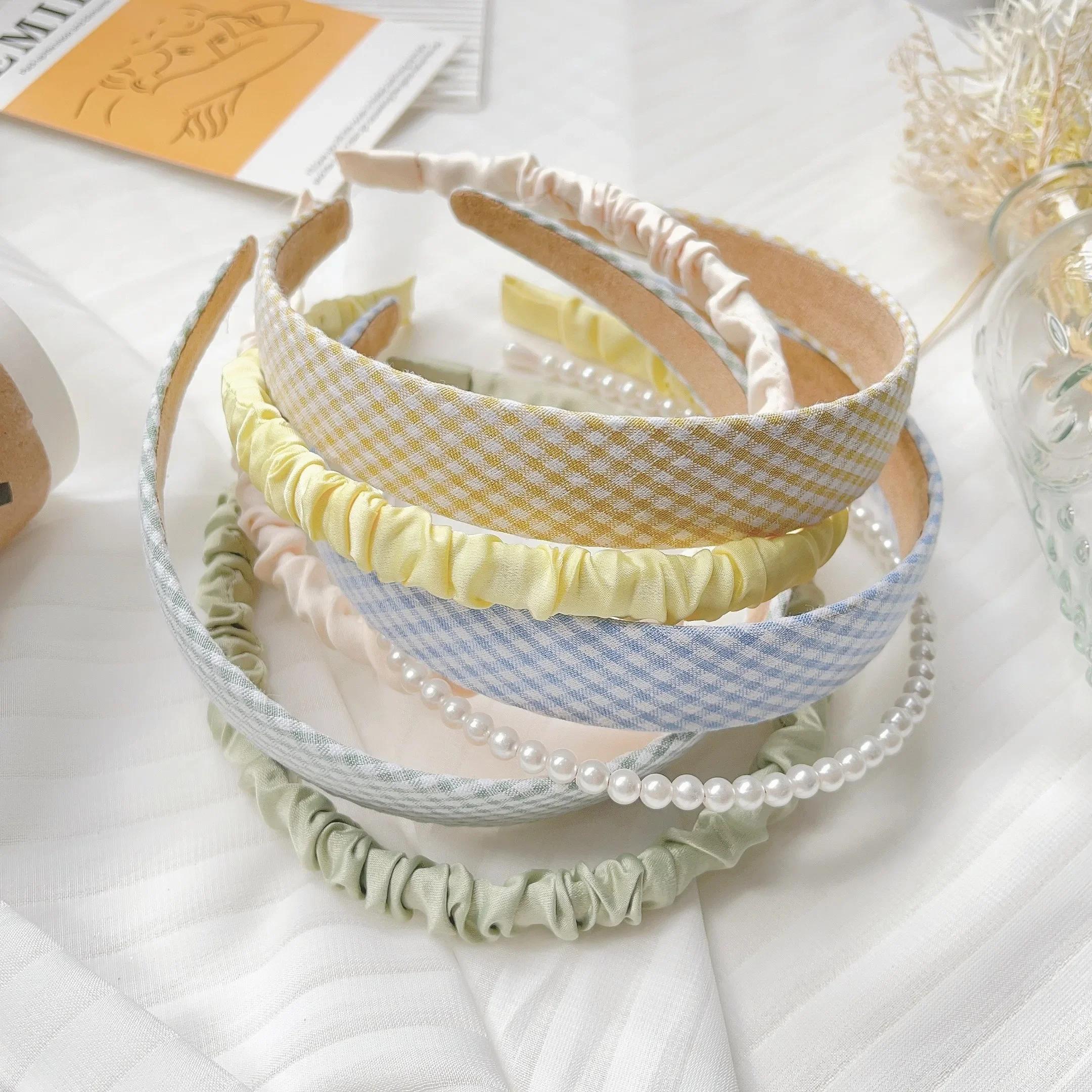 3 pièces/ensemble femmes filles tissu bandes de cheveux fleur perle bandeau bandeau cheveux cerceau 