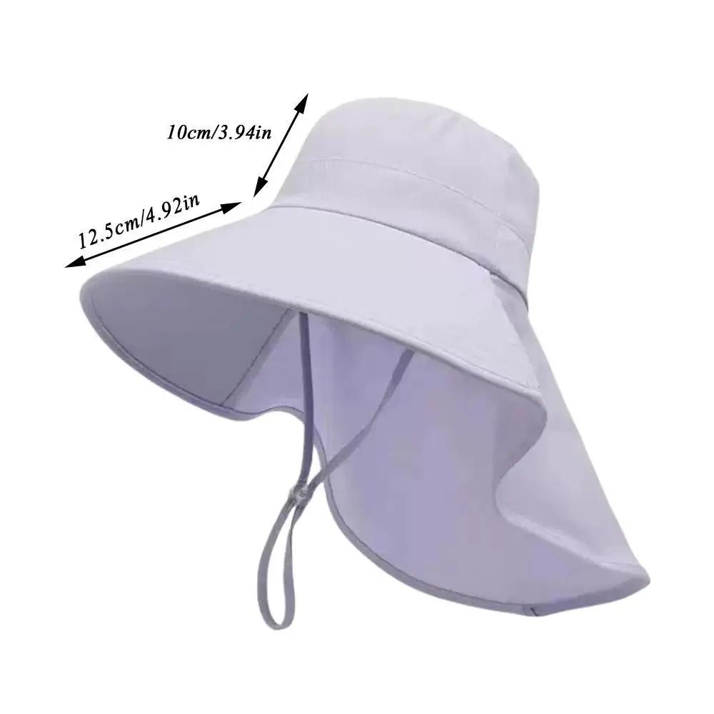 Châle crème solaire casquette queue de cheval voyage pêcheur chapeau large bord chapeau de soleil av