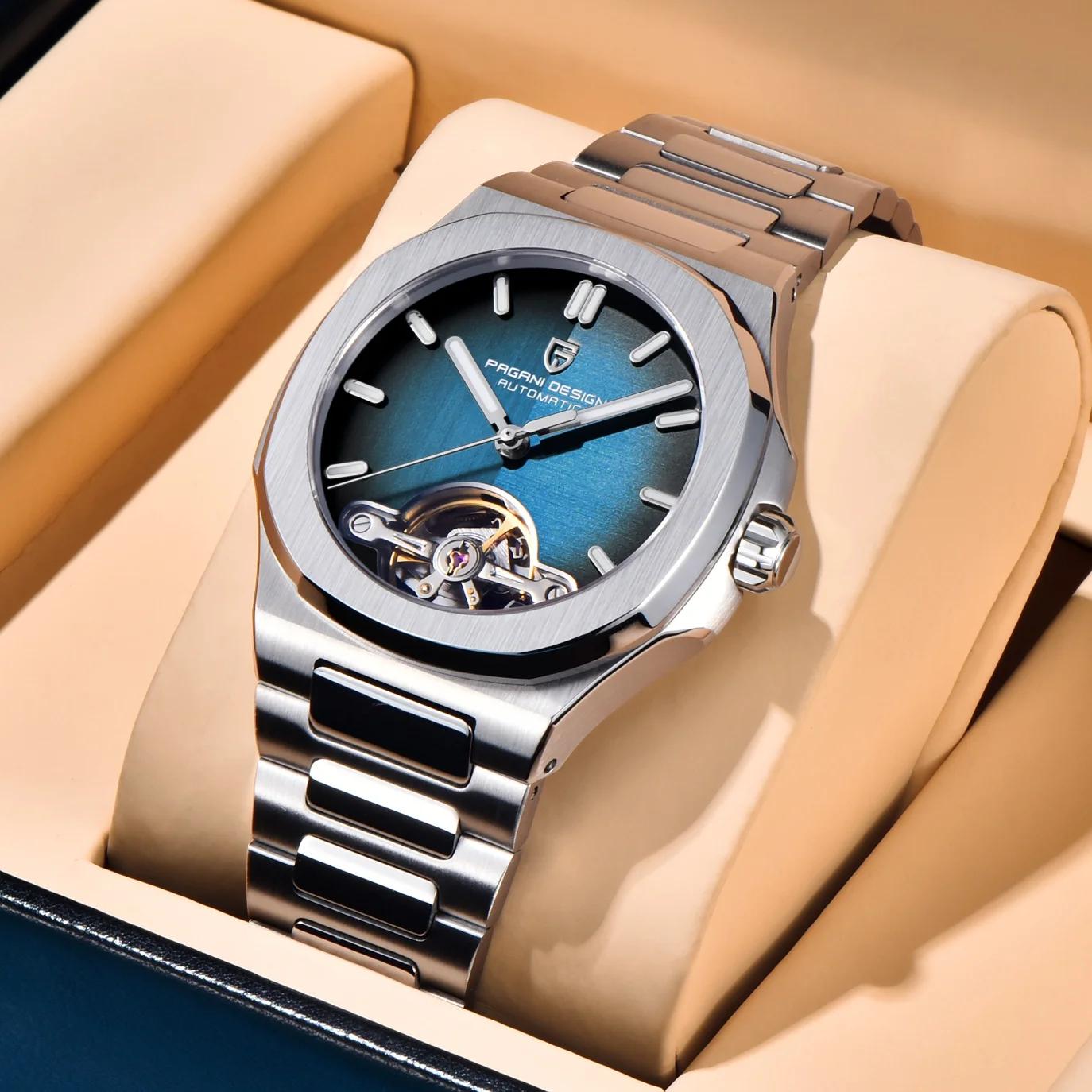 PAGANI DESIGN nouvelle montre mécanique à Tourbillon creux pour hommes Sport élégant saphir montre é