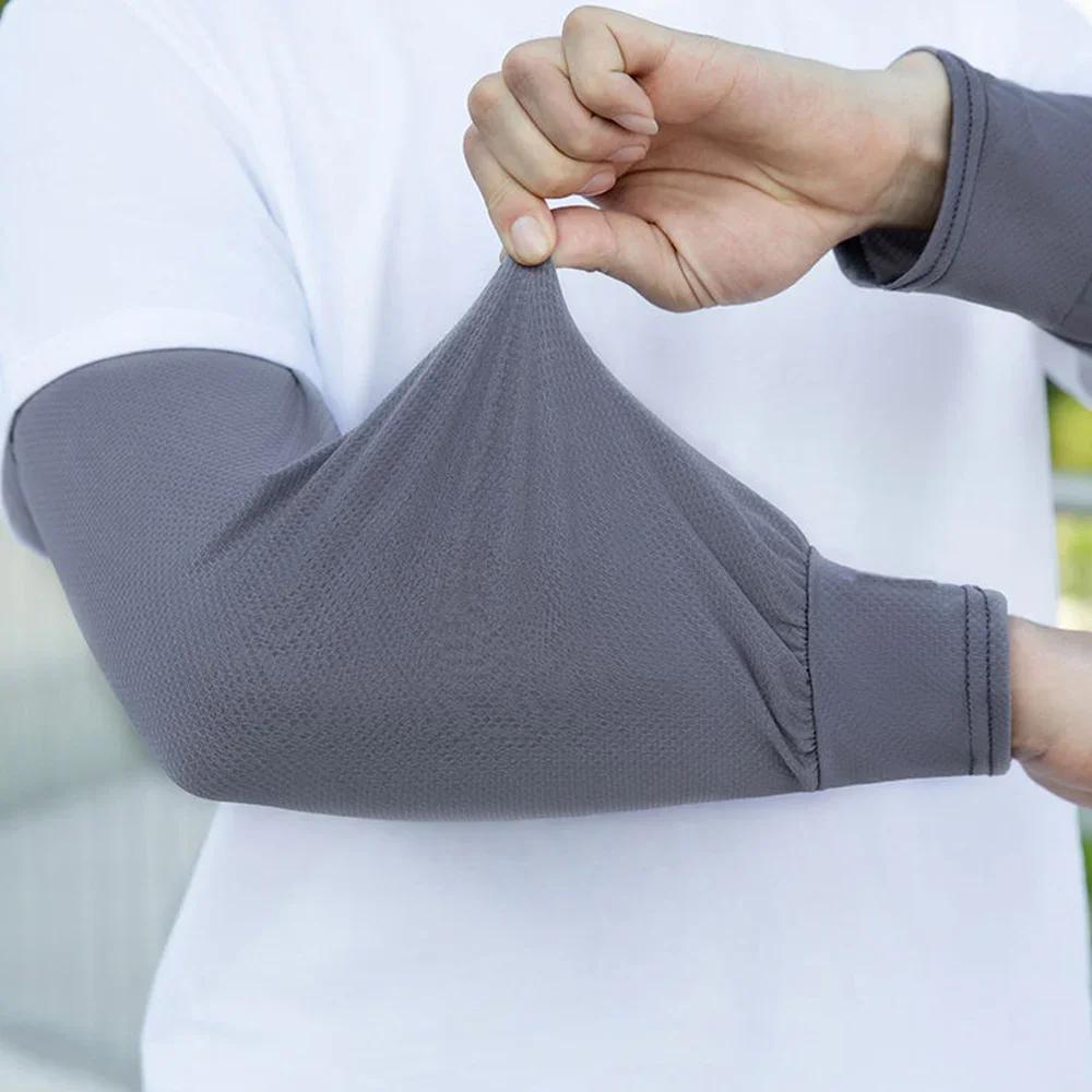 Manchons de protection solaire amples en soie glacée pour hommes, 1 paire, gants de glace UV, protèg