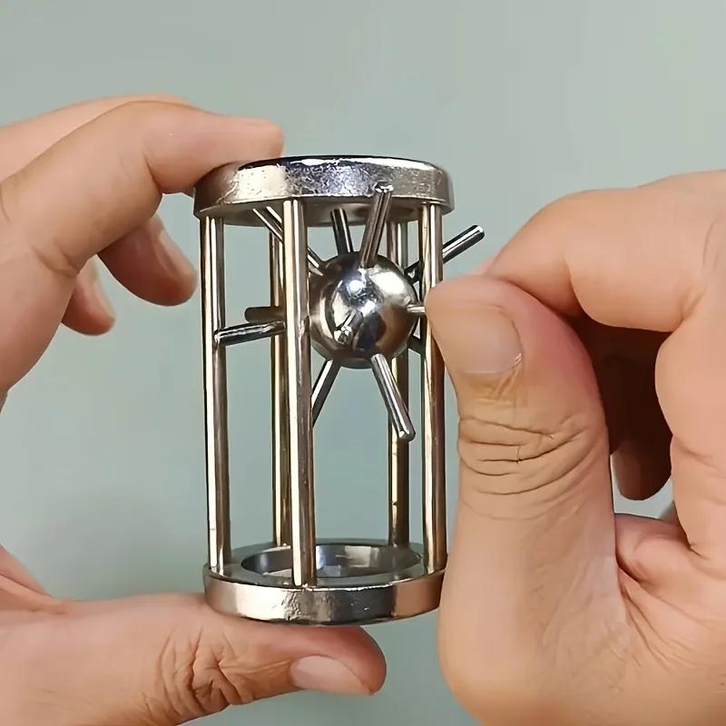 Jeu de défi à cage en acier inoxydable, jouet puzzle multicouche complexe pour adultes, cadeau idéal