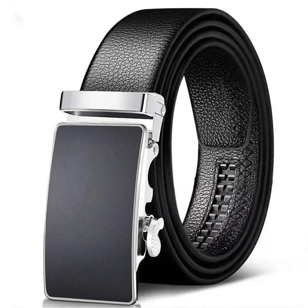 Ceinture en cuir de vache, ceinture en cuir pour hommes, boucle automatique, couche supérieure pour 
