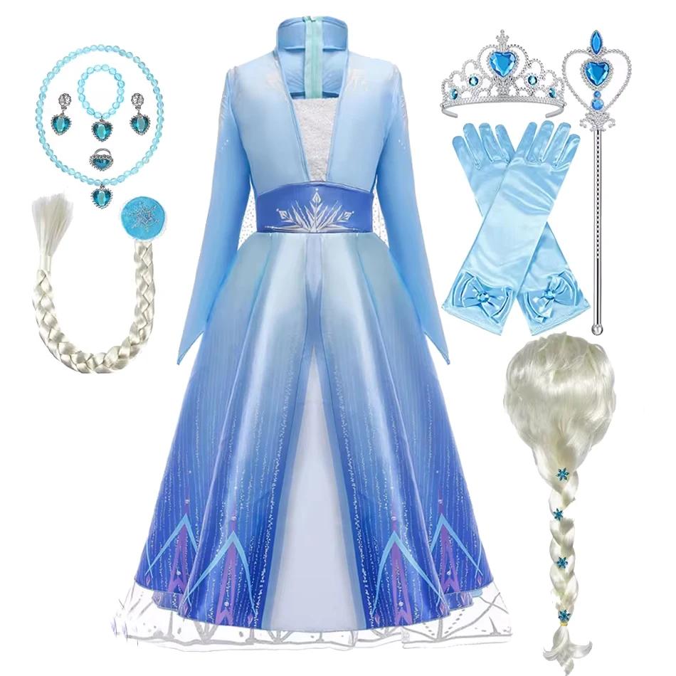 Robe princesse Elsa 2 Reine des Neiges 2025 - Costume cosplay carnaval fantaisie pour fille