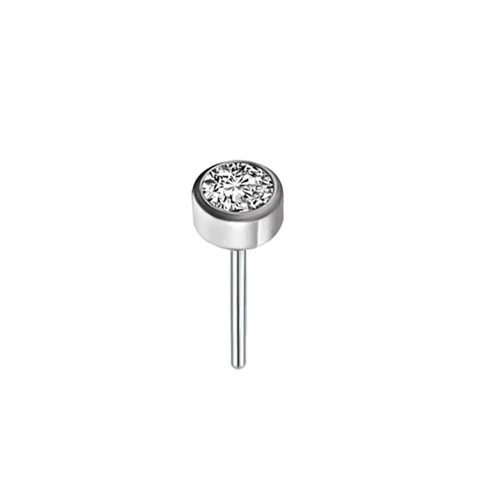 10 pièces clous d'oreille sans fil G23 titane nez PIERC punaise Labret lèvres anneaux boucles d'orei