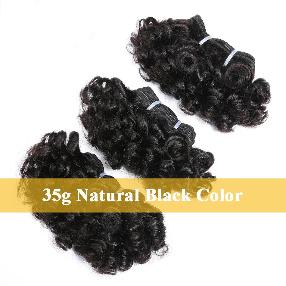 Paquets de cheveux bouclés rebondissants Double tirage indien 6 pouces coupe courte Remy Extensions 