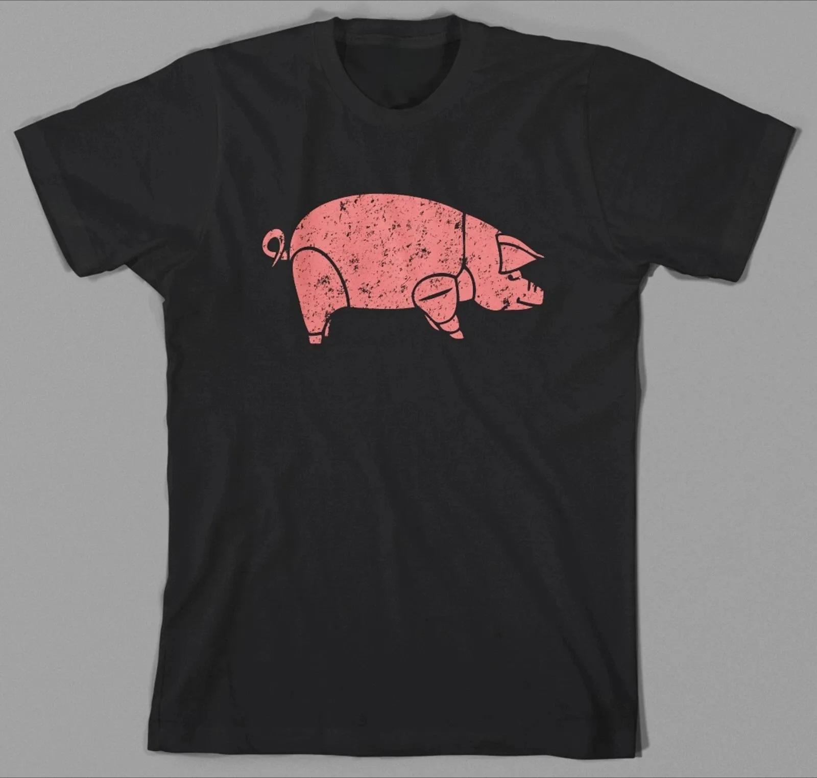 Rétro Y2K hauts cochon rose Floyd animaux t-shirt porté par 1977 le mur Syd Barett luxe haut de gamm