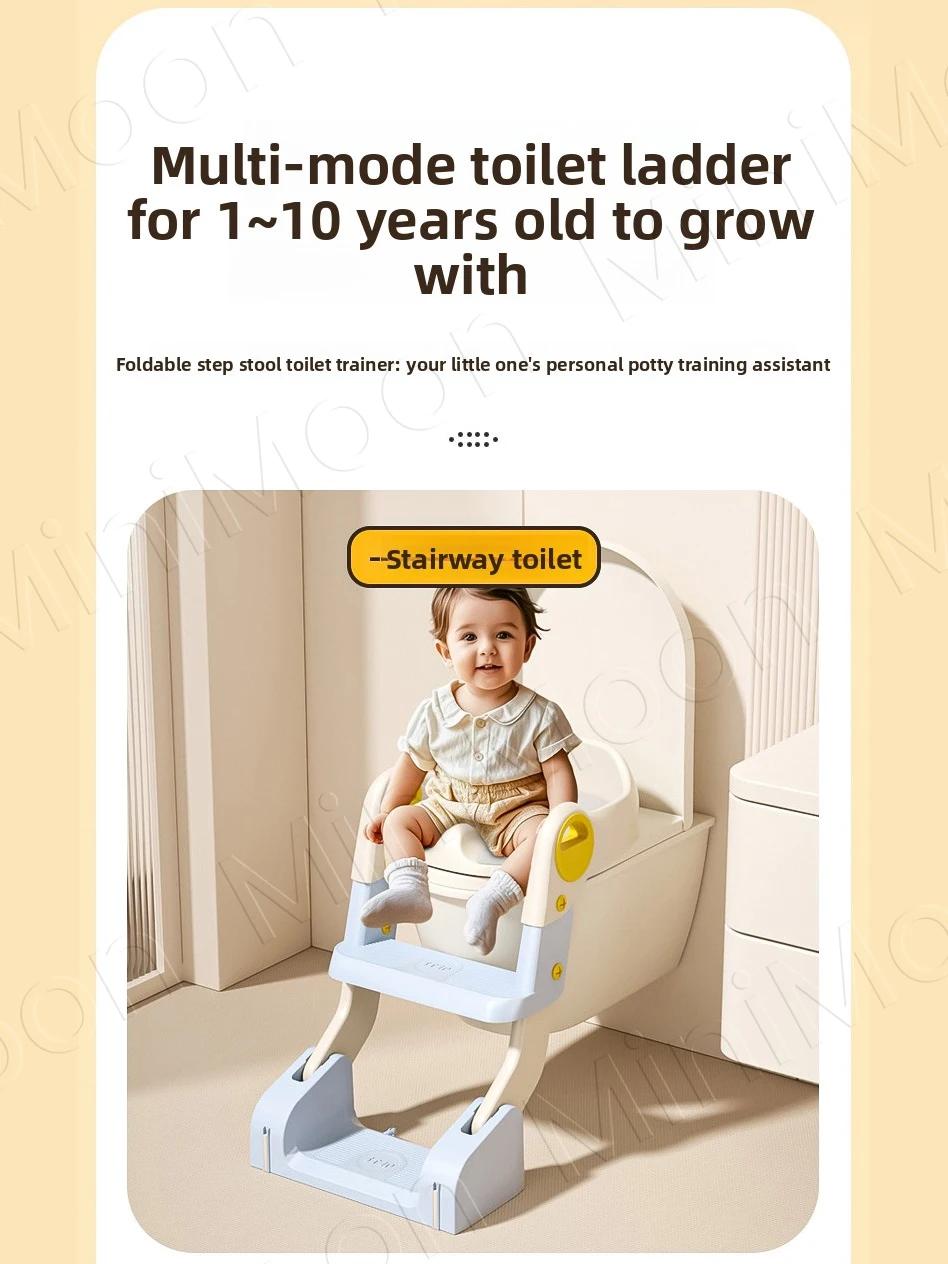 Pot portable pliable 2-en-1 pour enfants, siège d'apprentissage de la propreté avec marchepied intég