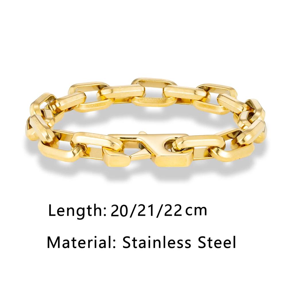 Breloque Simple Cuba O-chaîne Bracelet hommes femmes mode Dubai lien Punk Hip Hop acier inoxydable C