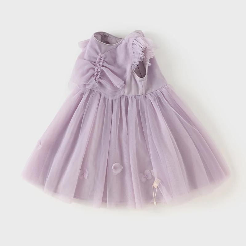 Dave Bella – robe de princesse pour filles, sans manches, en maille violette, Noble, mignon, doux, c