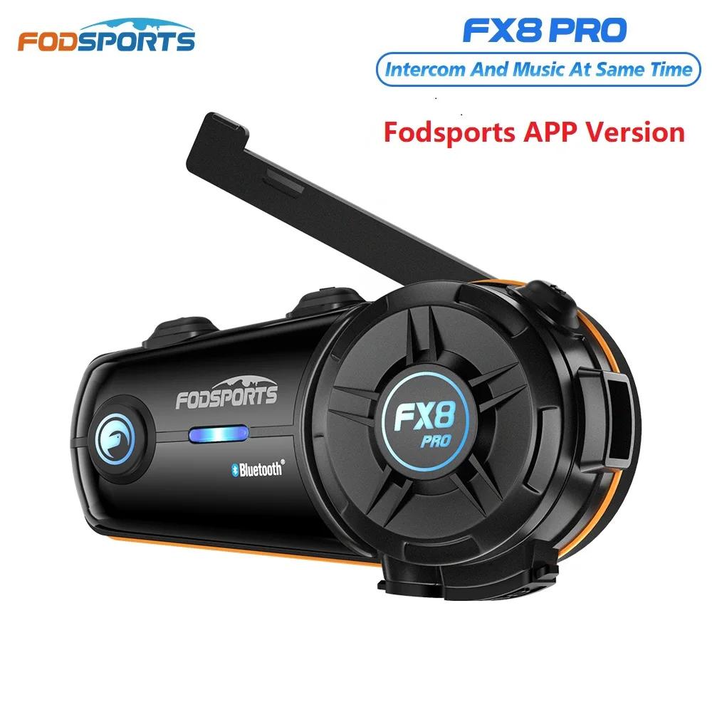 Fodsports-Oreillette Bluetooth FX8 Pro pour moto, appareil de communication pour casque, intercom po