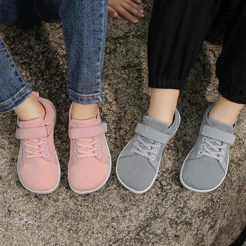 Chaussures pieds nus minimalistes pour petits/grands enfants + zéro chute + baskets larges pour garç