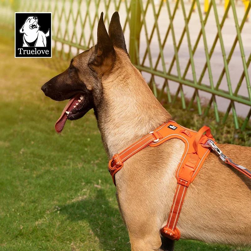 TRUE LOVE harnais pour animaux de compagnie sans traction en Nylon réfléchissant harnais pour chien 