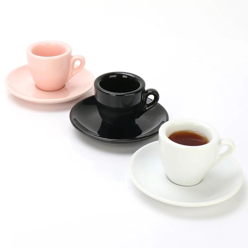 Tasse à expresso en porcelaine de 50ml, avec soucoupe et cuillère, tasse de 9mm d'épaisseur de paroi