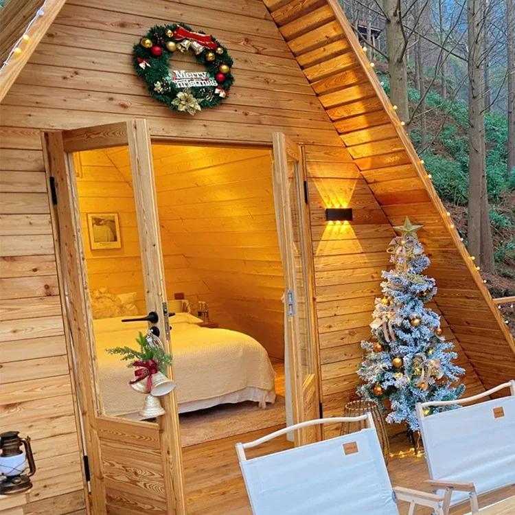 Maison triangulaire en bois de préservation pour extérieur, personnalisable, les influenceurs peuven
