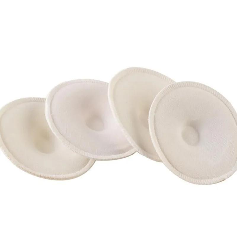 Coussinets d'allaitement en coton absorbant doux blanc, lavables et réutilisables, vente en gros, 4 