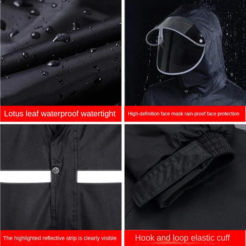 Combinaison imperméable et pantalon de pluie complet pour vélo électrique et moto, conception fendue