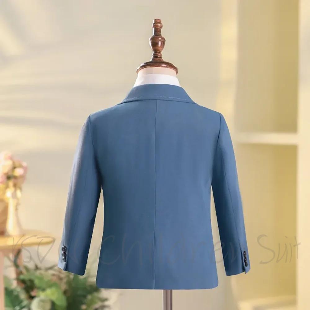 Costume Chic à revers pour garçon, couleur unie, tenue élégante pour occasions formelles, trois pièc