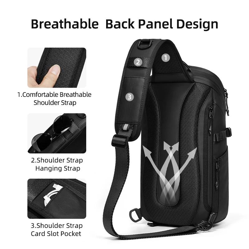Sac à bandoulière étanche pour hommes, avec séparation sèche et humide, Port de chargement USB, gran