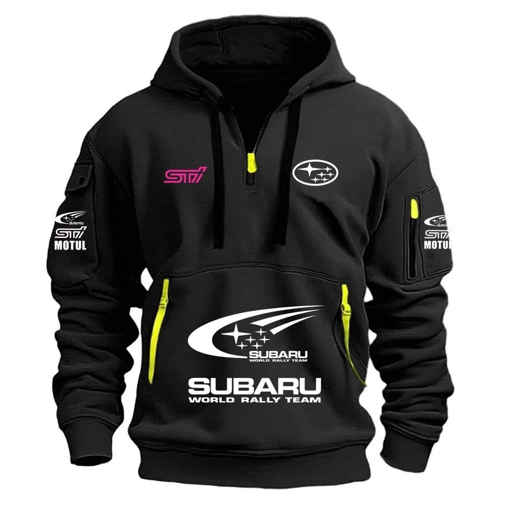 Nouveau Sweat à Capuche Sportif pour Homme SUBARU STI Racing Series 2026 avec Poche Kangourou et Dou