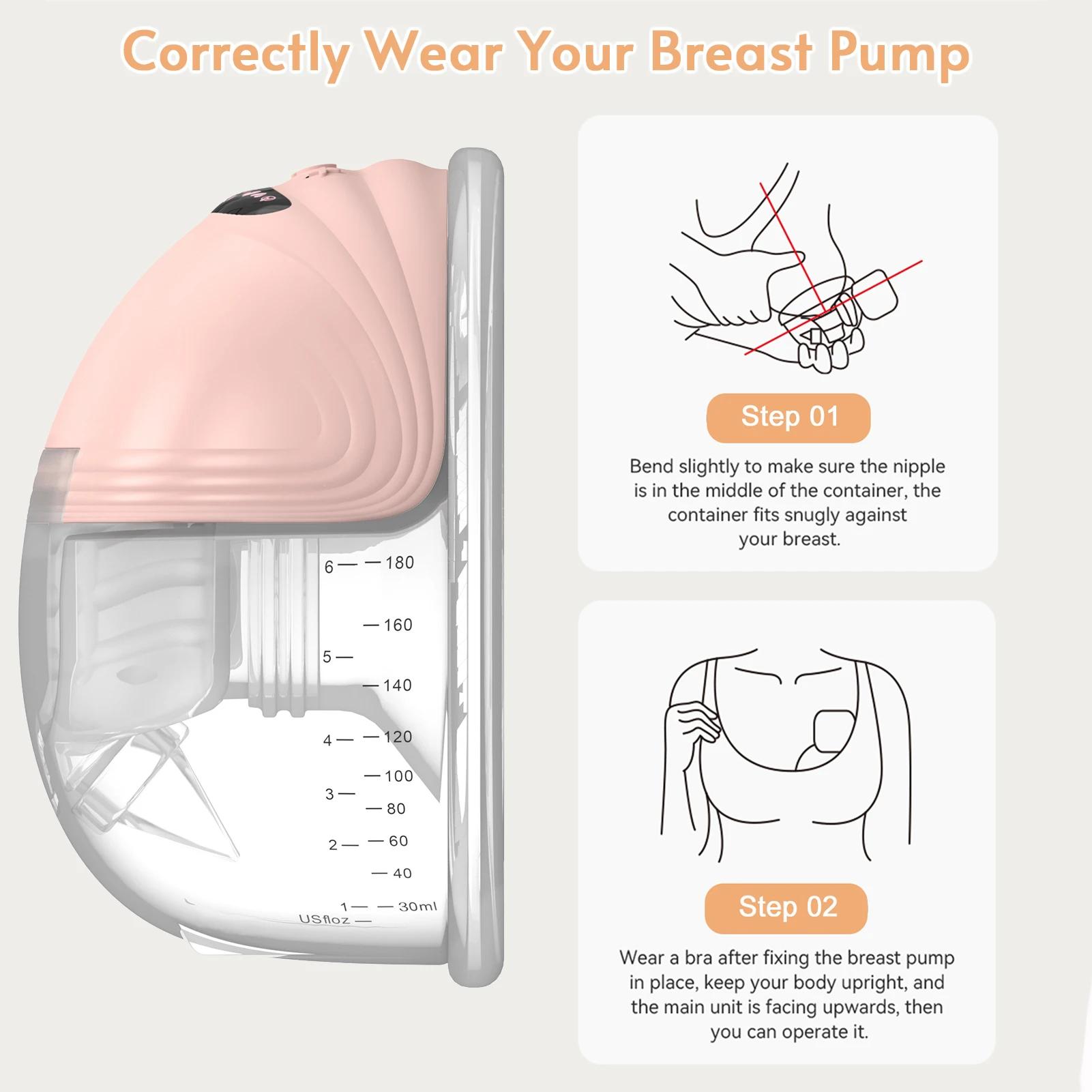 Tire-lait électrique portable mains libres silencieux sans BPA pour allaitement maternel pratique