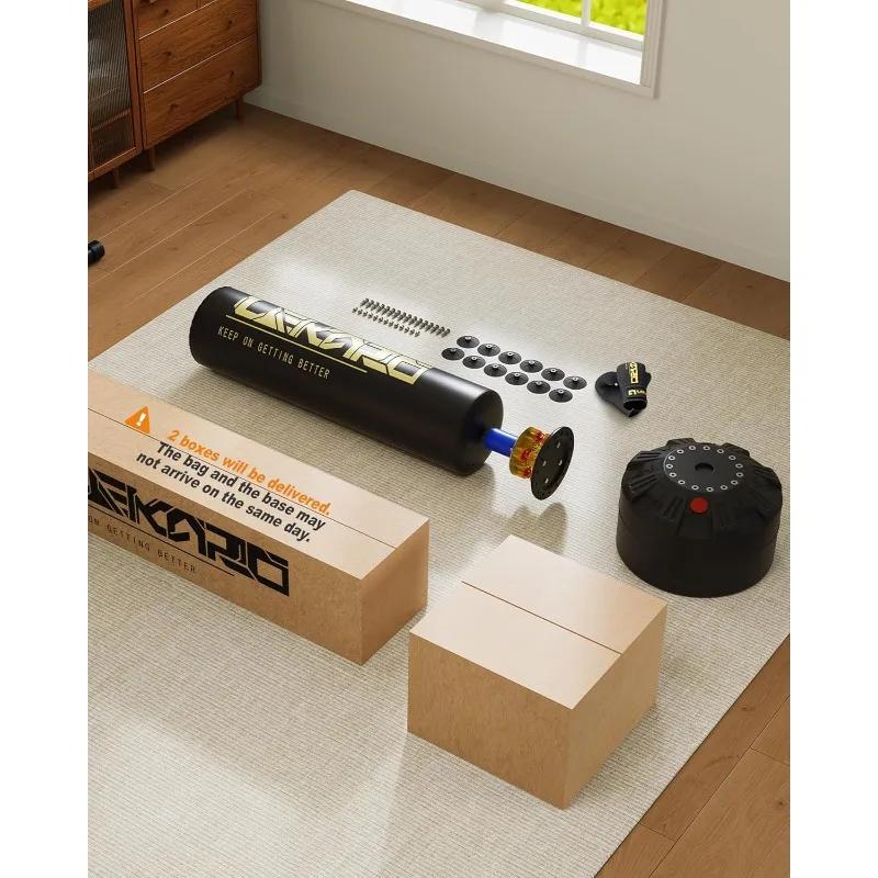 Sac de boxe autoportant avec gants de boxe, sac de boxe lourd avec support pour enfants adultes, sac