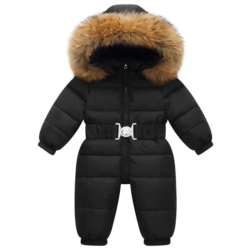 Doudoune imperméable à capuche en fausse fourrure pour enfants, salopette d'hiver pour enfants, comb