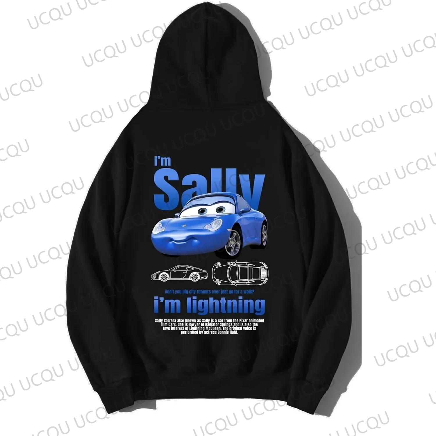 Sweat-shirt Cars Lightning McQueen & Sally pour couple - Vêtements assortis été 2025 en coton