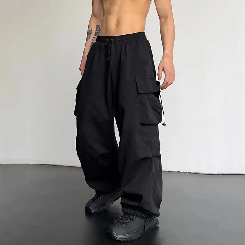 Pantalon cargo décontracté pour homme, streetwear classique, pantalon droit à jambes larges, vêtemen