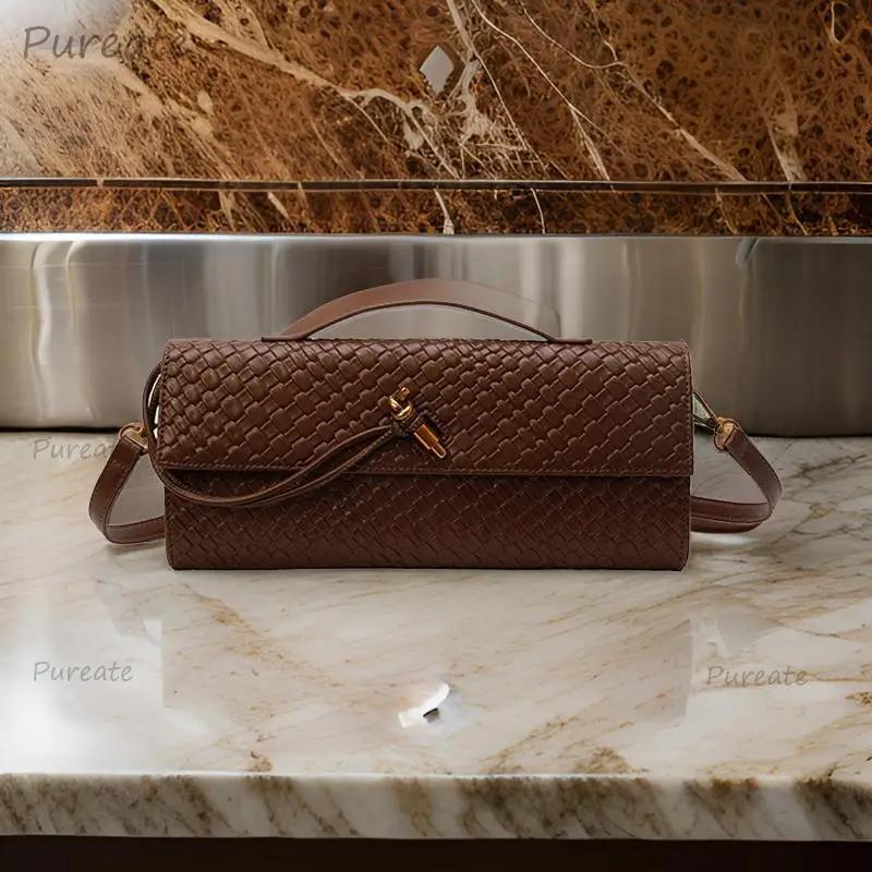 Sac messager tendance de couleur unie – Bandoulière unique en cuir vintage pour les déplacements, le