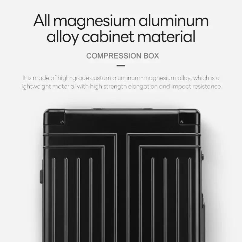 Valise de voyage 20/24/28 pouces 100% alliage d'aluminium-magnésium bagages roulants chariot bagages