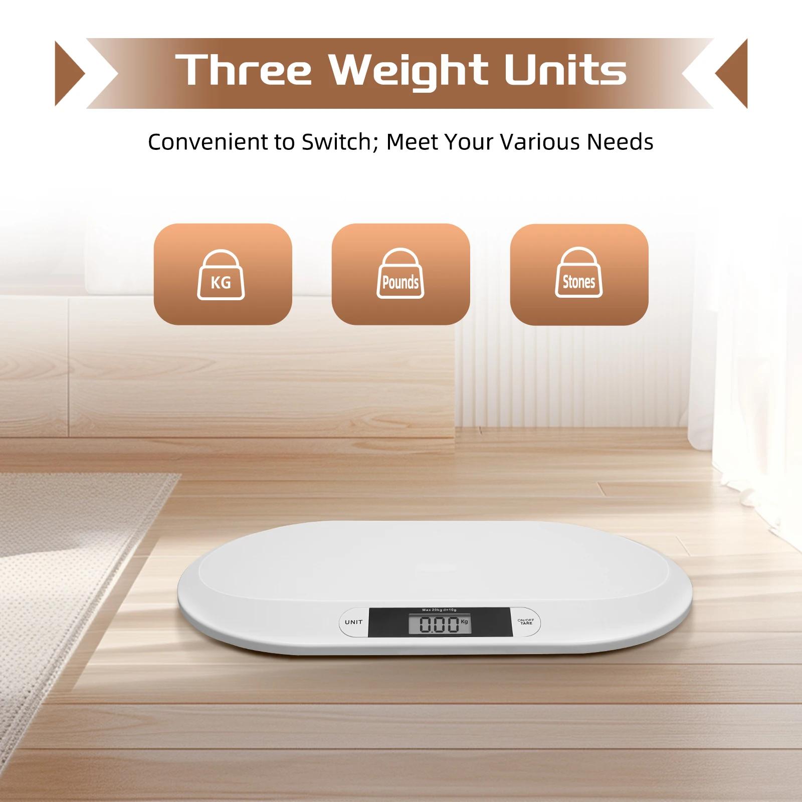Balance numérique pour bébé avec grande capacité de 20 kg, capteur de haute précision et conception 