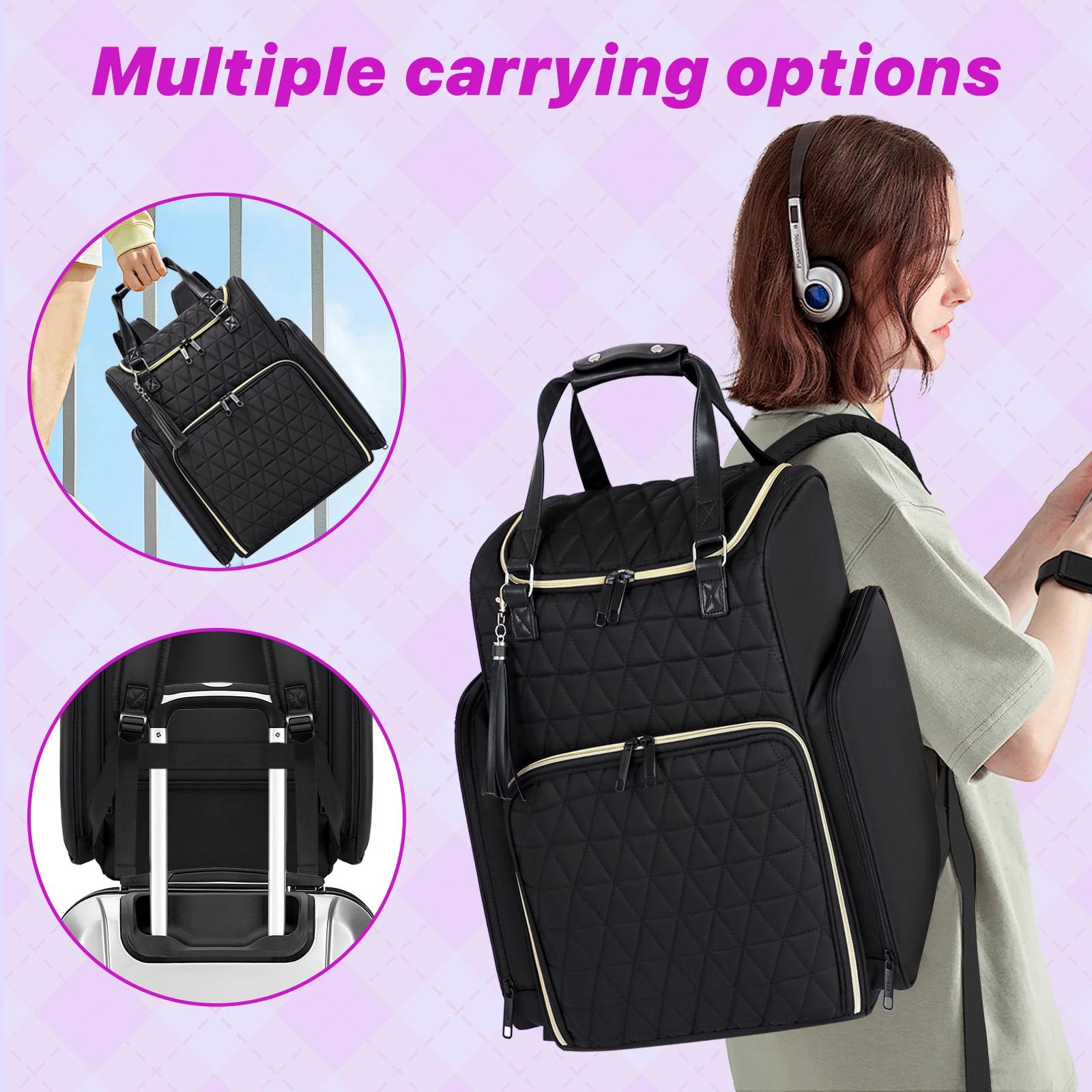 Sac à dos organisateur de vernis à ongles, multi-compartiments, pour accessoires de manucure, outils
