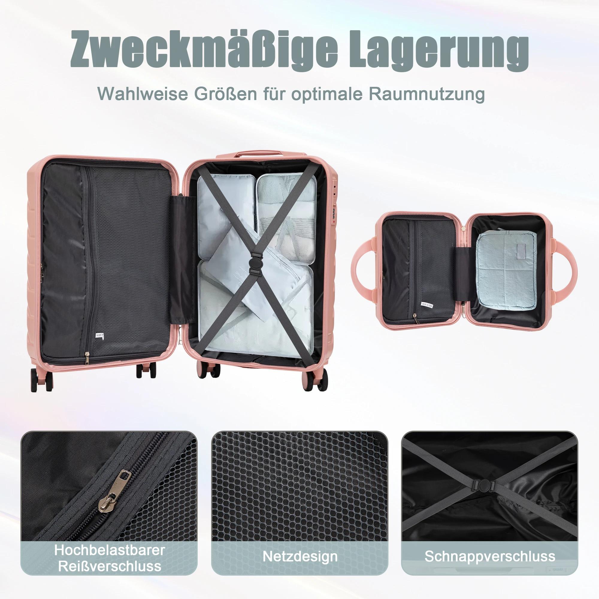 14-inch/19-inch 2-piece suitcase set, material: ABS swivel wheel suitcase set with combination lock 