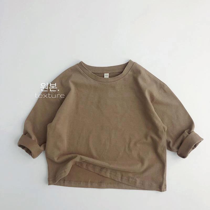 T-shirt en coton à manches longues pour enfants, haut à la mode pour garçons et filles, vêtements po