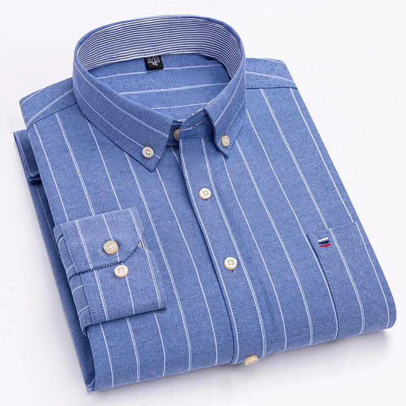 Chemise Oxford unie pour hommes, grande taille 7XL, 100 % coton, qualité surdimensionnée, manches lo
