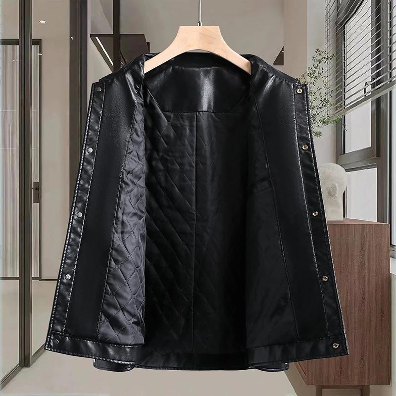Cette veste d'automne à col montant de haute qualité la plus vendue est une veste en cuir décontract