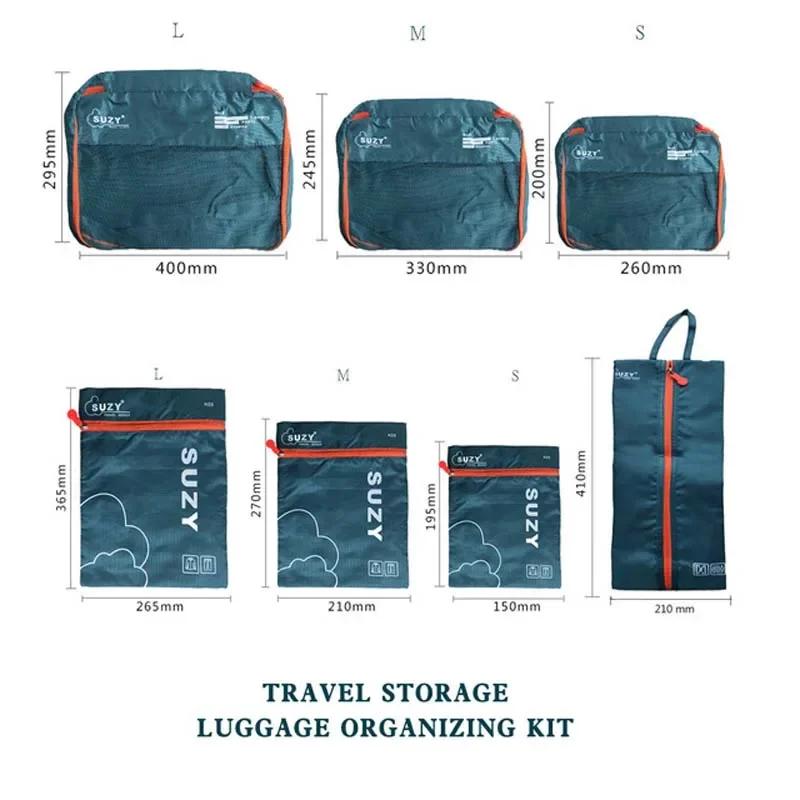 Ensemble de 7/6 pièces, organisateur de voyage, sacs de rangement, valise, organisateur de bagages p
